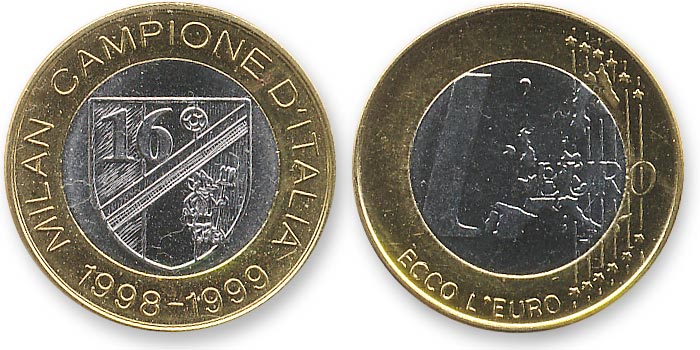 биметаллический жетон евро